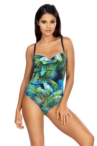 Kostium kąpielowy jednoczęściowy z tropikalnym printem L4439/1
