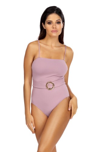 Kostium kąpielowy jednoczęściowy ze złotą klamrą L4417