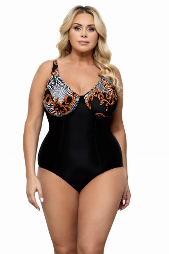 Jenoczęściowy strój kąpielowy na fiszbinie z miękką miseczką L4386