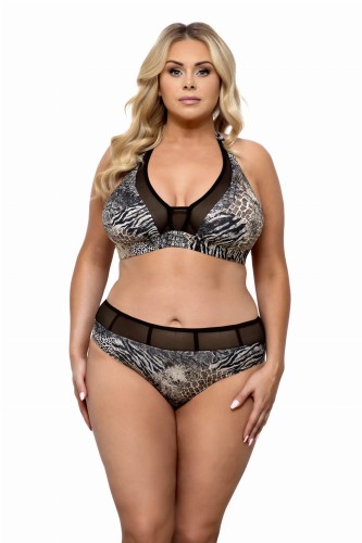 Kostium kąpielowy plus size z niesamowitym animal print L1109