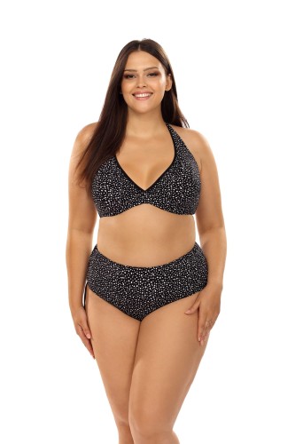 Czarny dwuczęściowy strój kąpielowy Plus Size L3103