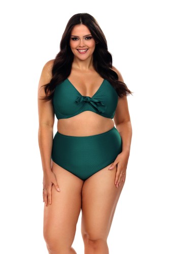 Kostium kąpielowy Plus Size zielony dwuczęściowy L3110
