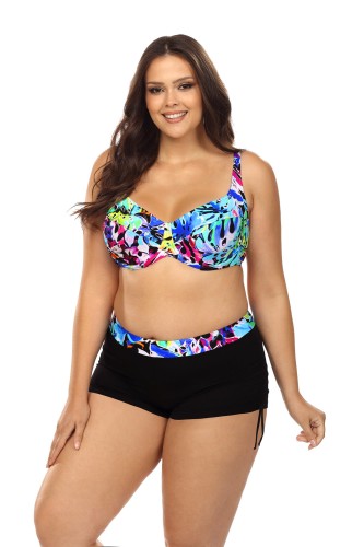 Dwuczęściowy strój kąpielowy Plus Size ze spodenkami L3113