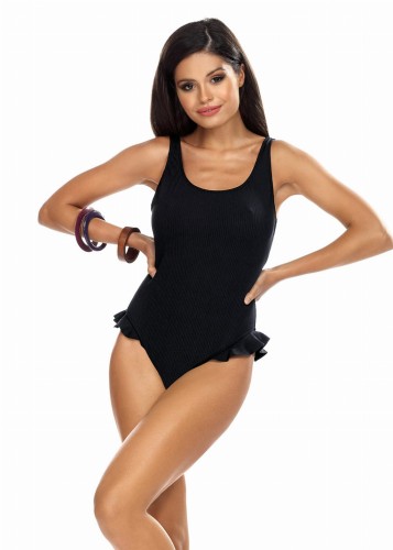 Kostium kąpielowy jednoczęściowy z falbankami L4490