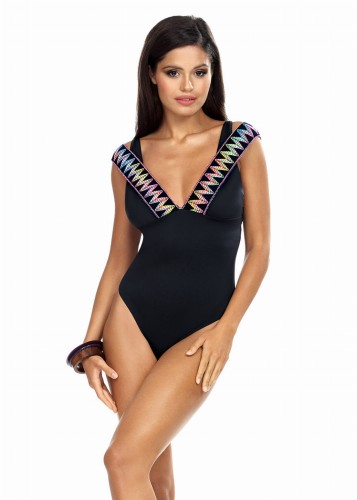 Jednoczęściowy strój kąpielowy z kolorową taśmą L4488