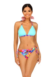 Dwuczęściowy strój kąpielowy w letnim błękitnym kolorze L1160