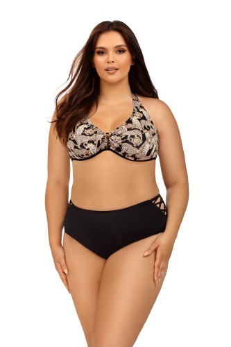 Strój kąpielowy dwuczęściowy z kolekcji Plus Size ze zwierzęcym printem  L1205
