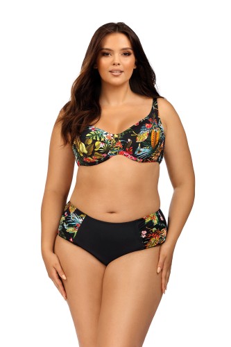 Strój kąpielowy dwuczęściowy Plus Size w kwiatowym princie  L3133