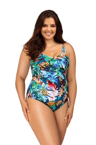 Kostium kąpielowy jednoczęściowy Plus Size z reguowanumi ramiączkami  L4552