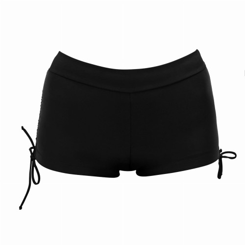 Czarne spodenki z marszczeniami po bokach L8051