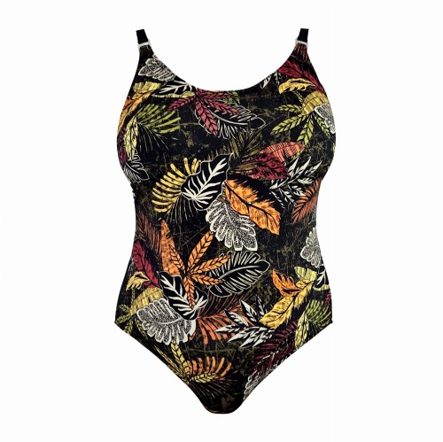 Kolorowy kostium jednoczęściowy Plus Size L4612 V1