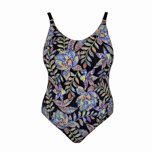 Kolorowy kostium jednoczęściowy Plus Size L4609 V1