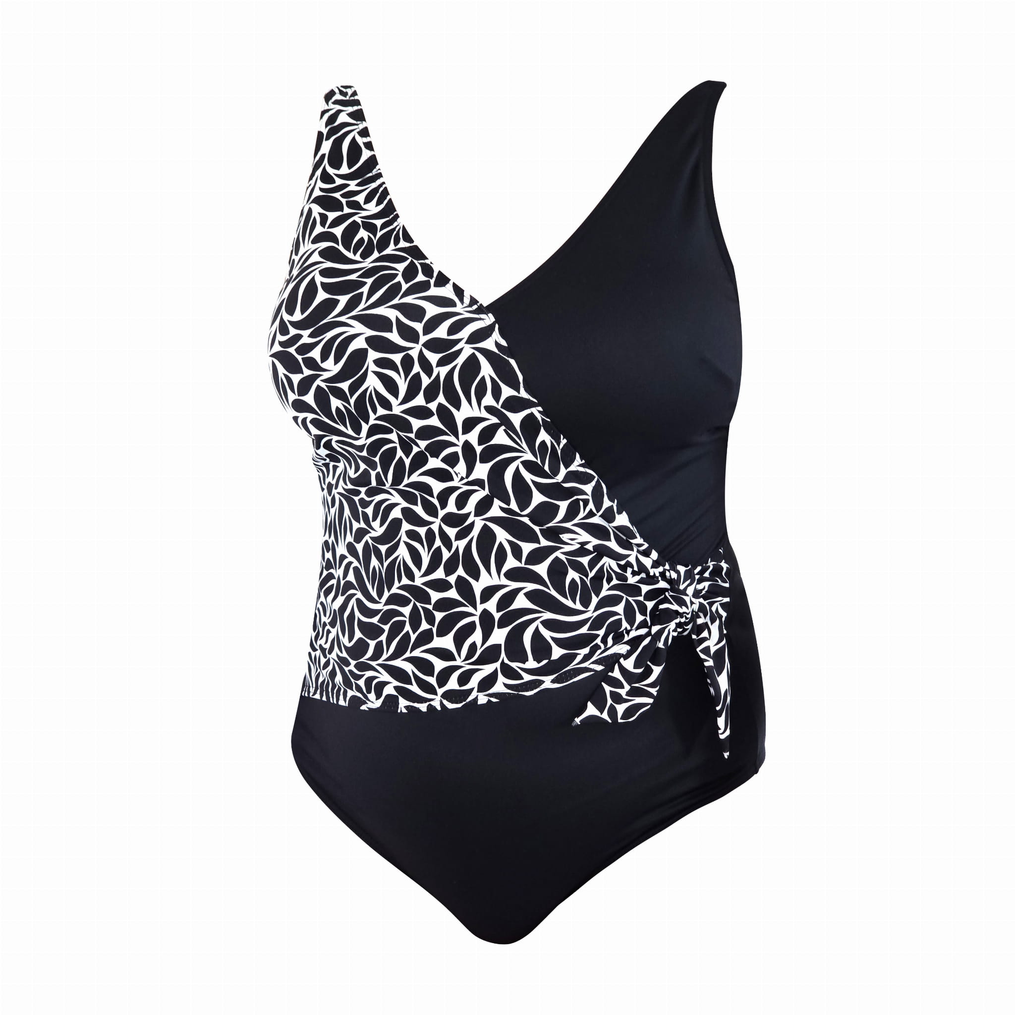Jednoczęściowy kostium kąpielowy wiązany po boku Plus Size L4615 V1