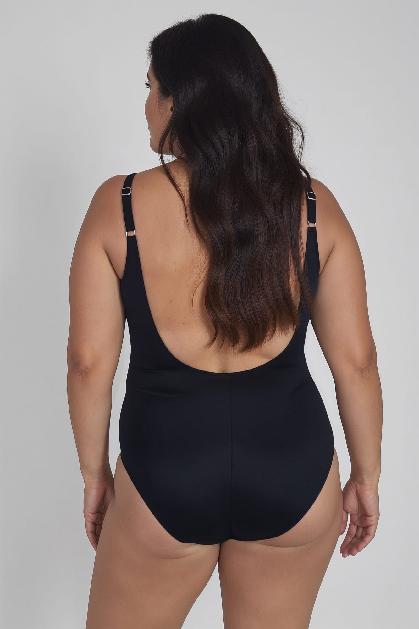 Kolorowy kostium jednoczęściowy wiązany po boku Plus Size L4610 V1 - zdjęcie 3