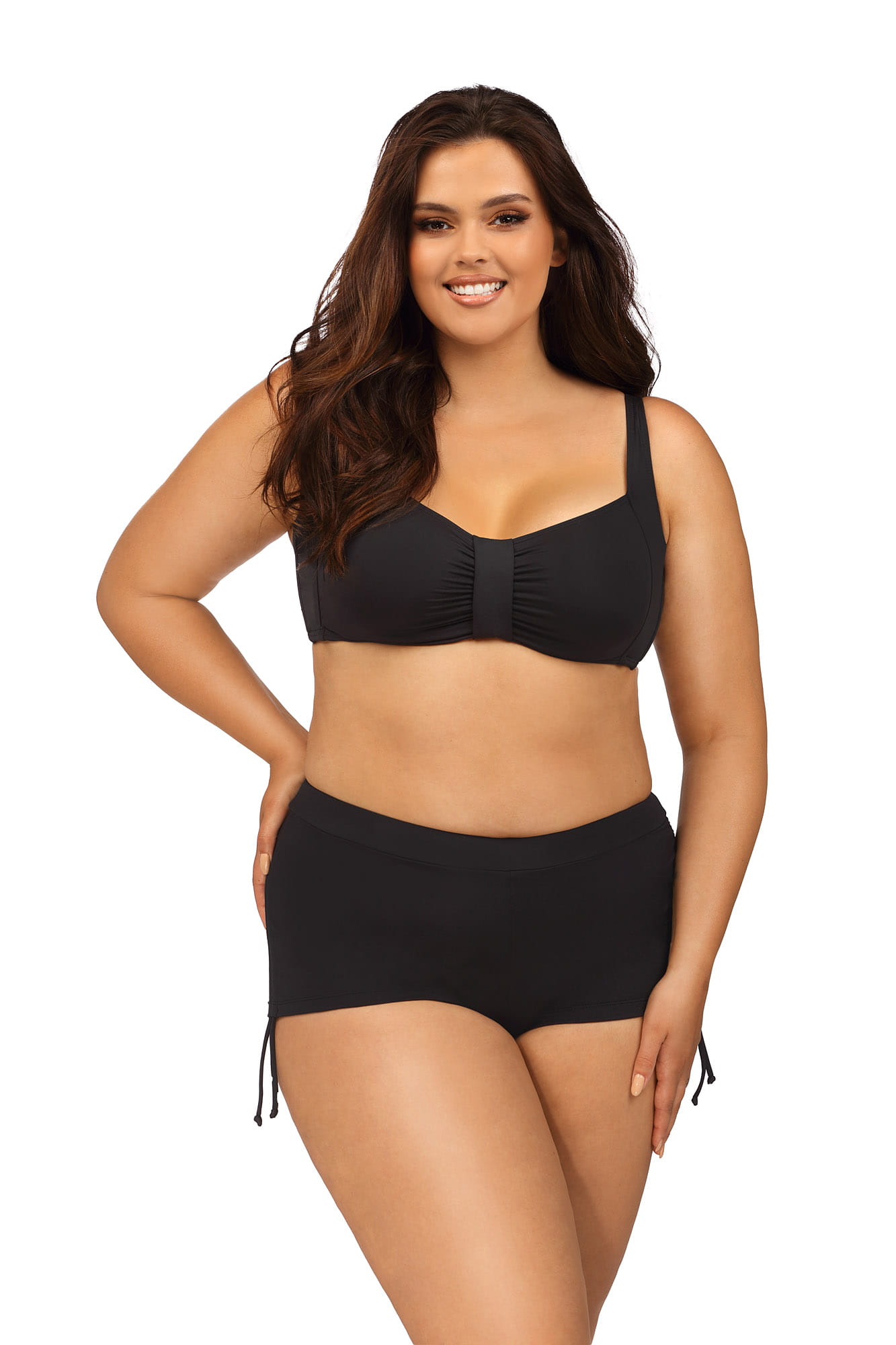 Kostium kąpielowy dwuczęściowy Plus Size ze spodenkami L3136