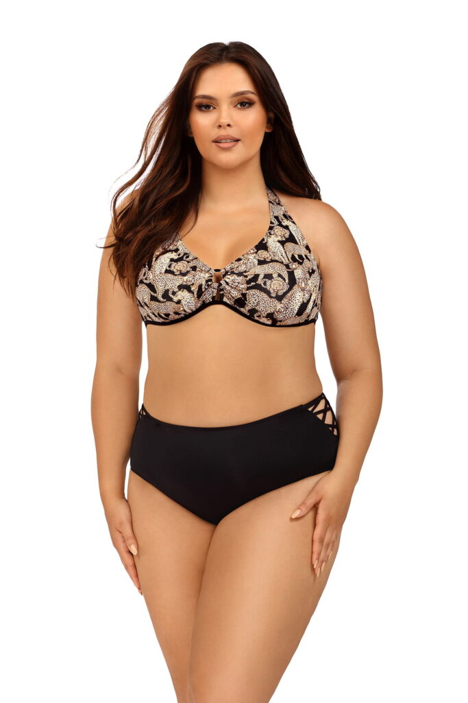 Strój kąpielowy dwuczęściowy z kolekcji Plus Size ze zwierzęcym printem L1205